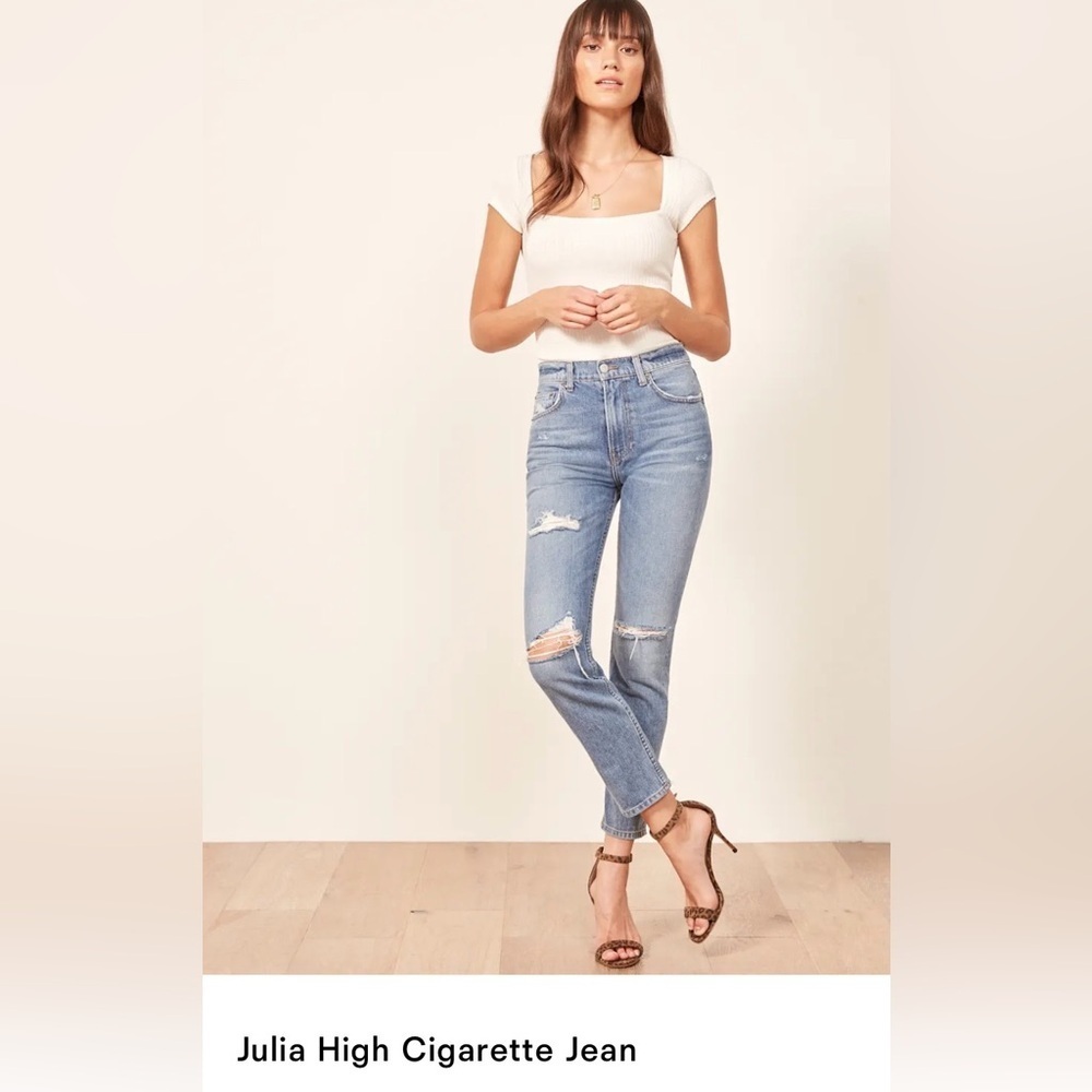 Reformation Julia High Cigarette Jean Size 27 NWT